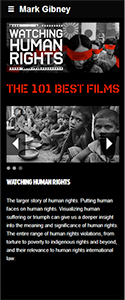 watching human rights blog opening page on mobile device