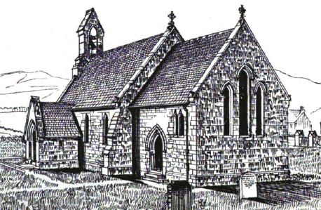 etching of St. James Church